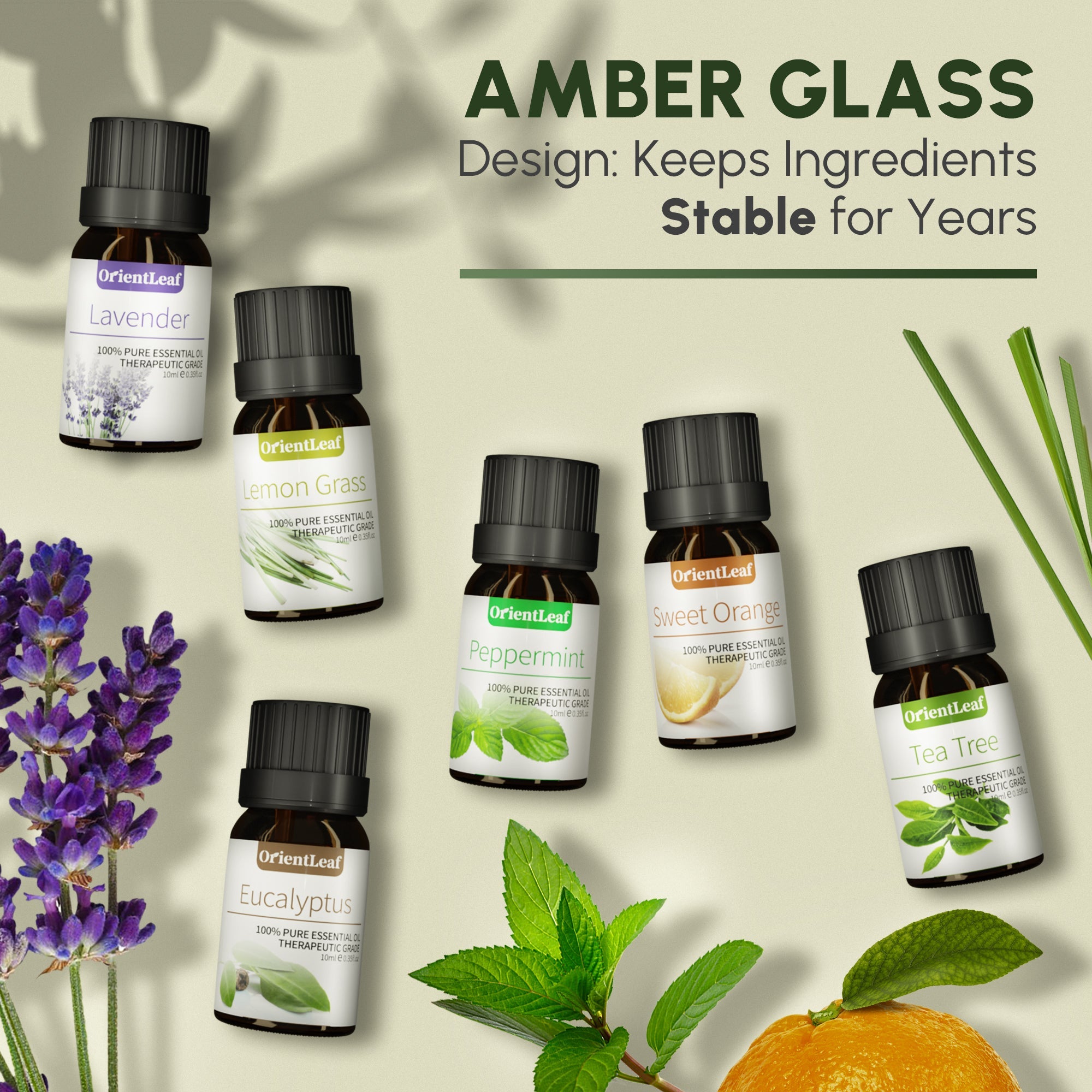 Essential Oils for Diffusers, 100% Natural Plant Extracts Six Scents
